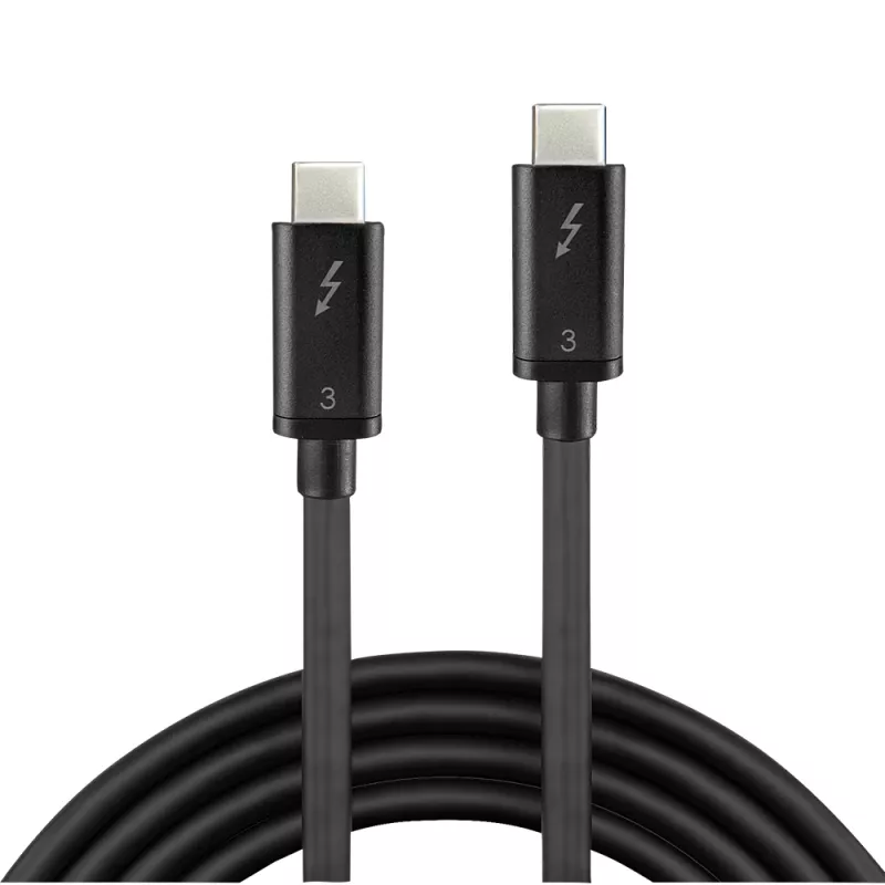 Lindy 41555 Thunderbolt 3-kabel, passief, USB-C male naar USB-C male, 0,5 m, 4K-ondersteuning, zwart