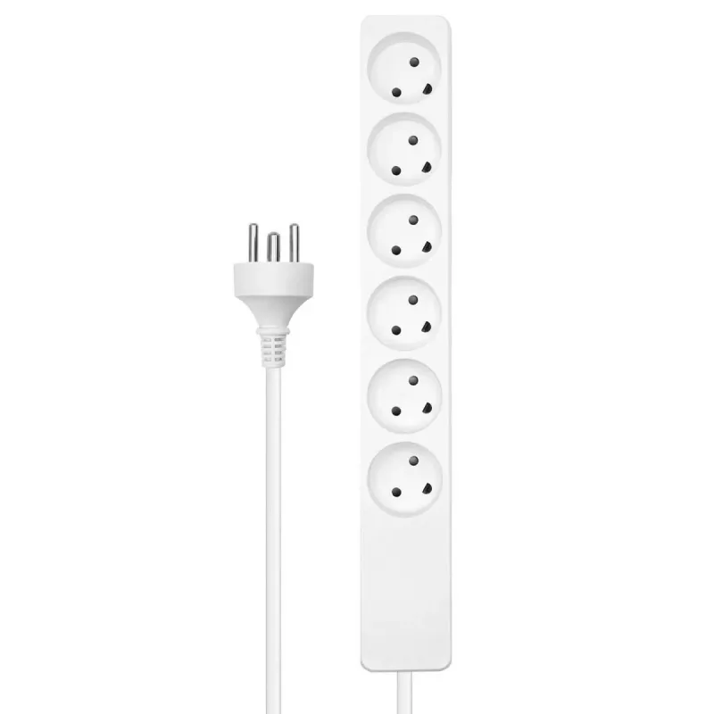Microconnect MC-GRU0605DKW verlengsnoer 5 m 6 AC-stopcontact(en) binnen wit