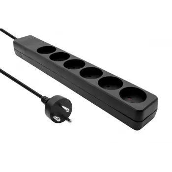 Microconnect MC-GRU0610DKW stekkerdoos 10 m 6 randaarde stopcontacten binnen zwart