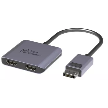 DisplayPort naar 2x HDMI adapter MicroConnect MC-DP-2XHDMI, dual HDMI bus, 4K-ondersteuning