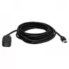 Manhattan USB-A naar USB-A verlengkabel, 5 m, stekker naar bus, actief, 5 Gbit/s (USB 3.2 Gen1, ook bekend als USB 3.0), ingebouwde repeater, SuperSpeed USB, zwart, drie jaar garantie, komt overeen met USB2AAEXT5M.