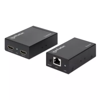 Manhattan HDMI 1080p over Ethernet extender kit, tot 50 m met één Cat6-kabel, Tx- & Rx-modules, IR-ondersteuning, drie jaar garantie