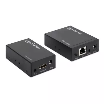 Manhattan HDMI 1080p over Ethernet extender kit, tot 50 m met één Cat6-kabel, Tx- & Rx-modules, IR-ondersteuning, drie jaar garantie