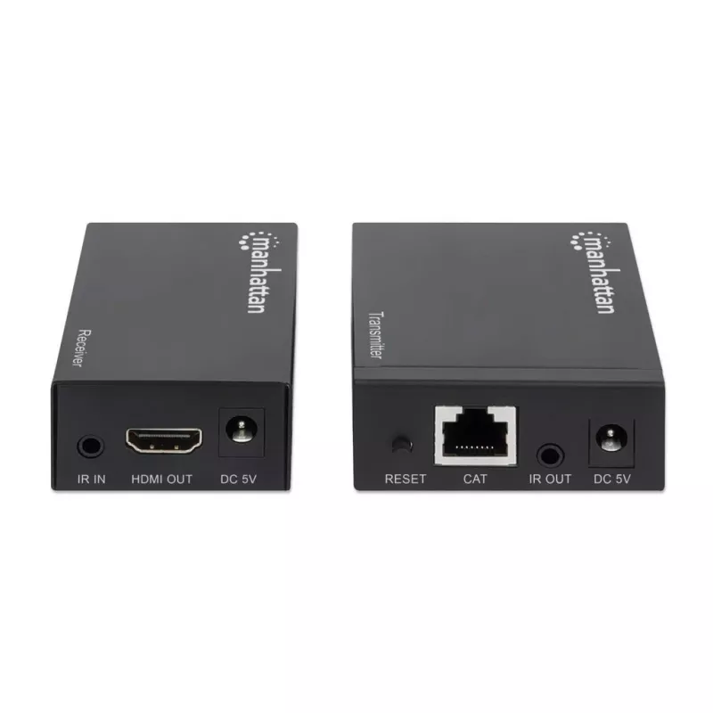 Manhattan HDMI 1080p over Ethernet extender kit, tot 50 m met één Cat6-kabel, Tx- & Rx-modules, IR-ondersteuning, drie jaar garantie