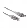 USB-A naar USB-B kabel Manhattan 345408 5 m stekker naar stekker zilver