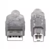 USB-A naar USB-B kabel Manhattan 345408 5 m stekker naar stekker zilver