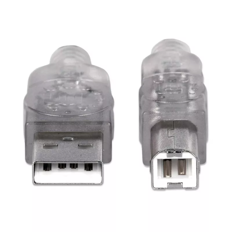 USB-A naar USB-B kabel Manhattan 345408 5 m stekker naar stekker zilver