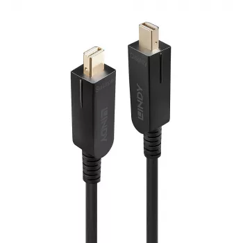 Lindy 70 m glasvezel hybride mini-DisplayPort 1.4 kabel met afneembare DisplayPort-aansluitingen