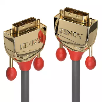 Lindy 15 m DVI-D Single Link kabel, Gold Line