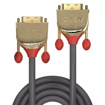 Lindy 15 m DVI-D Single Link kabel, Gold Line