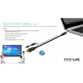 Vivolink PROUSBCHDMIUSBB5 USB-kabel USB 3.2 Gen 1 (3.1 Gen 1) 5 m USB C zwart