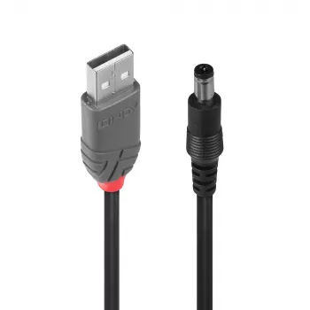 Adapterkabel USB-A-stekker – DC 5,5/2,1 mm stekker Lindy 70268