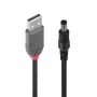 Adapterkabel USB-A-stekker – DC 5,5/2,1 mm stekker Lindy 70268