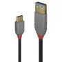 Lindy 0,15 m USB 3.2 Type-C-naar-A-adapterkabel, 10 Gbit/s, Anthra Line