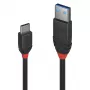 Lindy 36914 USB 3.2-kabel, USB-A male naar USB-C male, 10 Gbit/s, Black Line, 0,15 m