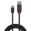 Lindy 36914 USB 3.2-kabel, USB-A male naar USB-C male, 10 Gbit/s, Black Line, 0,15 m