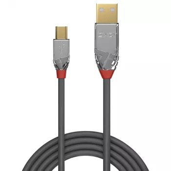 Lindy 7,5m USB 2.0 type A naar Mini-B kabel, Cromo Line
