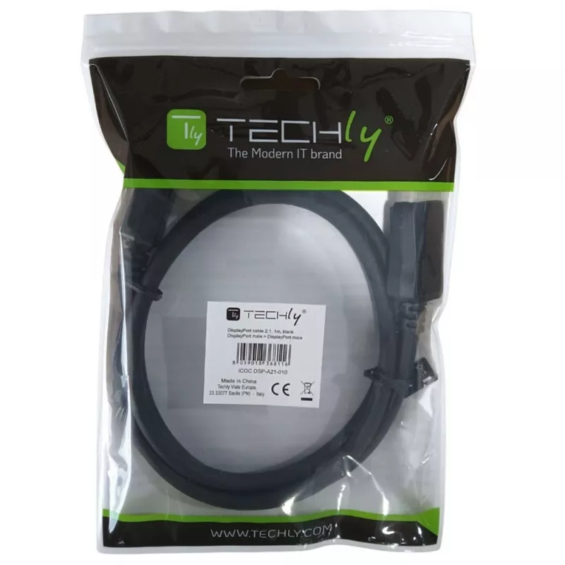Techly ICOC-DSP-A21-010 DisplayPort-kabel 1 m zwart