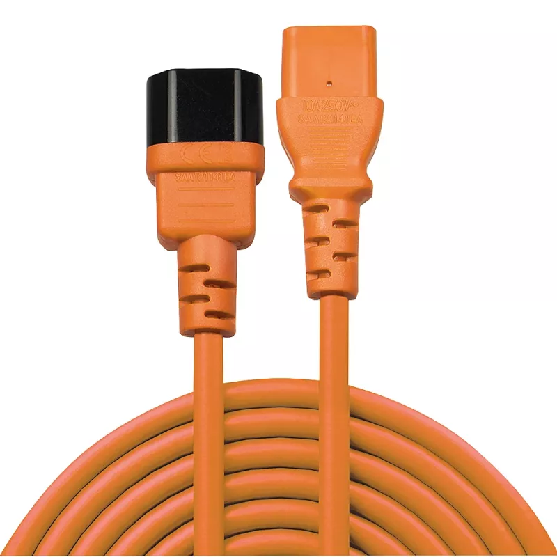 Lindy 0,5 m IEC-verlengkabel, oranje