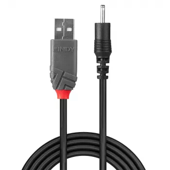 Lindy 1,5 m USB naar 0,7 mm binnen / 2,5 mm buiten DC-kabel