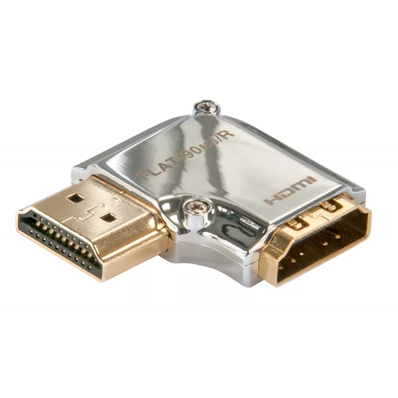 Lindy CROMO HDMI-male naar HDMI-female 90 graden haakse adapter - rechts