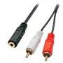 Lindy 0,25 m AV-adapterkabel – 3,5-mm bus naar 2 x cinch-stekker