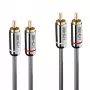Lindy 3m dual tulp audiokabel, Cromo Line