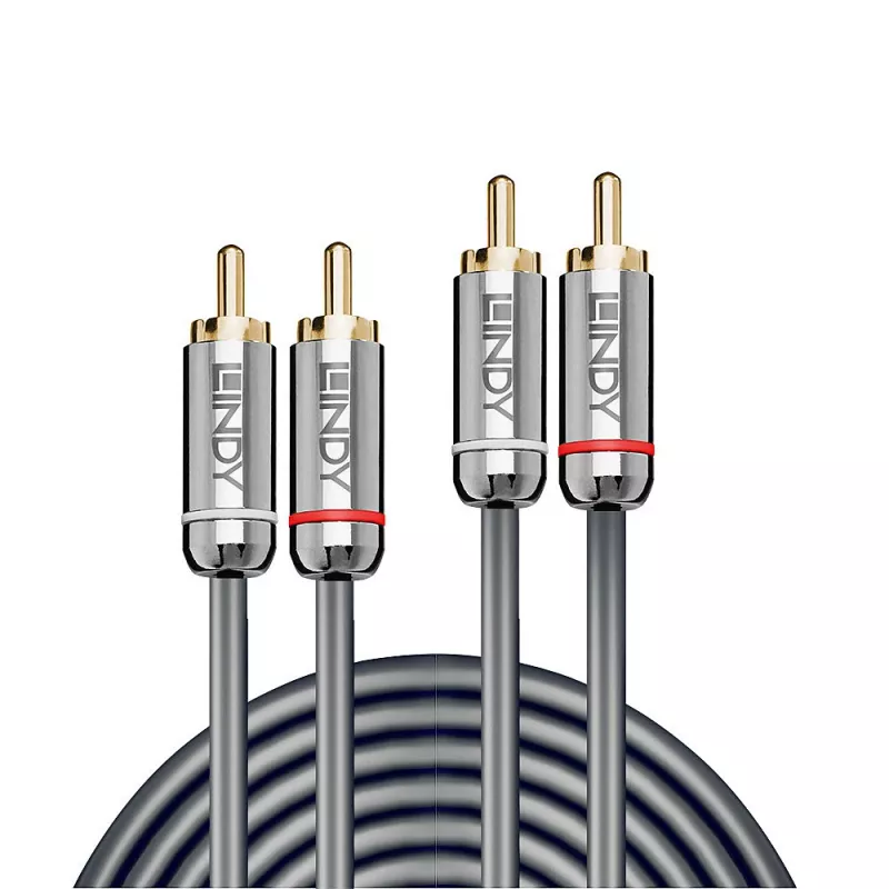 Lindy 3m dual tulp audiokabel, Cromo Line
