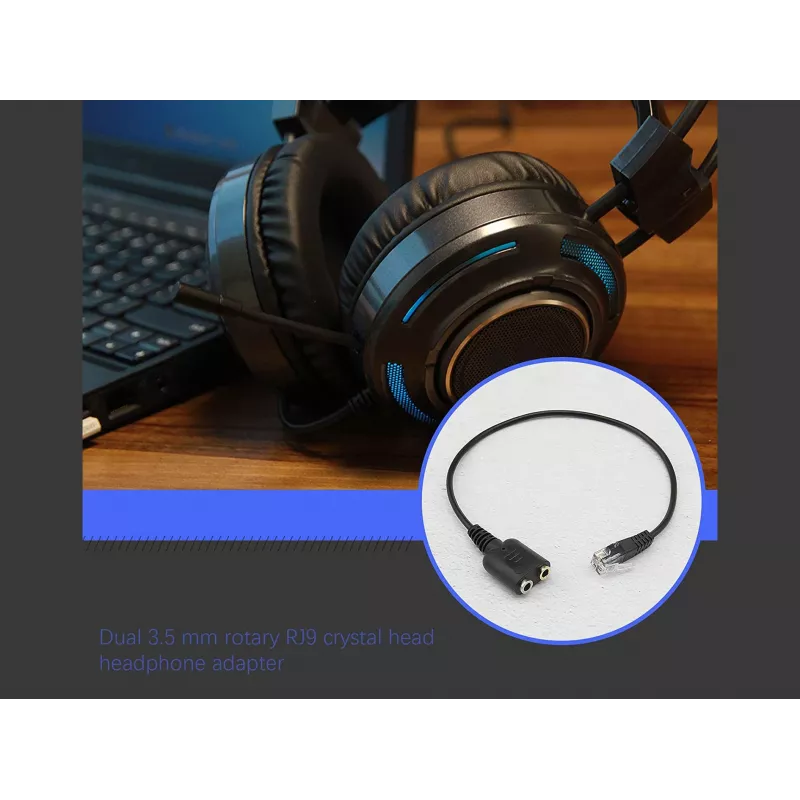 Equip RJ9 naar 3,5mm headset audio-adapter zwart 0,25 m