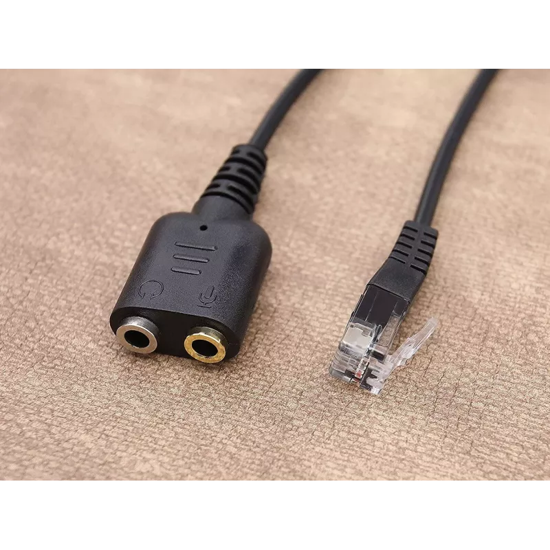 Equip RJ9 naar 3,5mm headset audio-adapter zwart 0,25 m