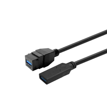 VivoLink USB 3.0 Type-A naar Type-A kabel 0,2 m — zwart