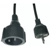 Verlengsnoer MicroConnect MC-PE0500FRB 500 cm met EU-stekker, zwart