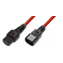 Microconnect MC-C13C14LOCK-1M stroomkabel rood C13-koppeling C14-koppeling
