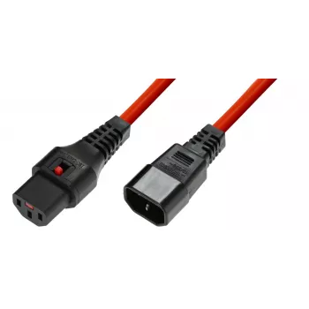 Microconnect MC-C13C14LOCK-2M stroomkabel rood C13-koppeling C14-koppeling