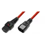 Stroomkabel MicroConnect MC-C13C14LOCK-2.5MR — IEC C13 naar C14, met vergrendelingsclip, 2,5 m