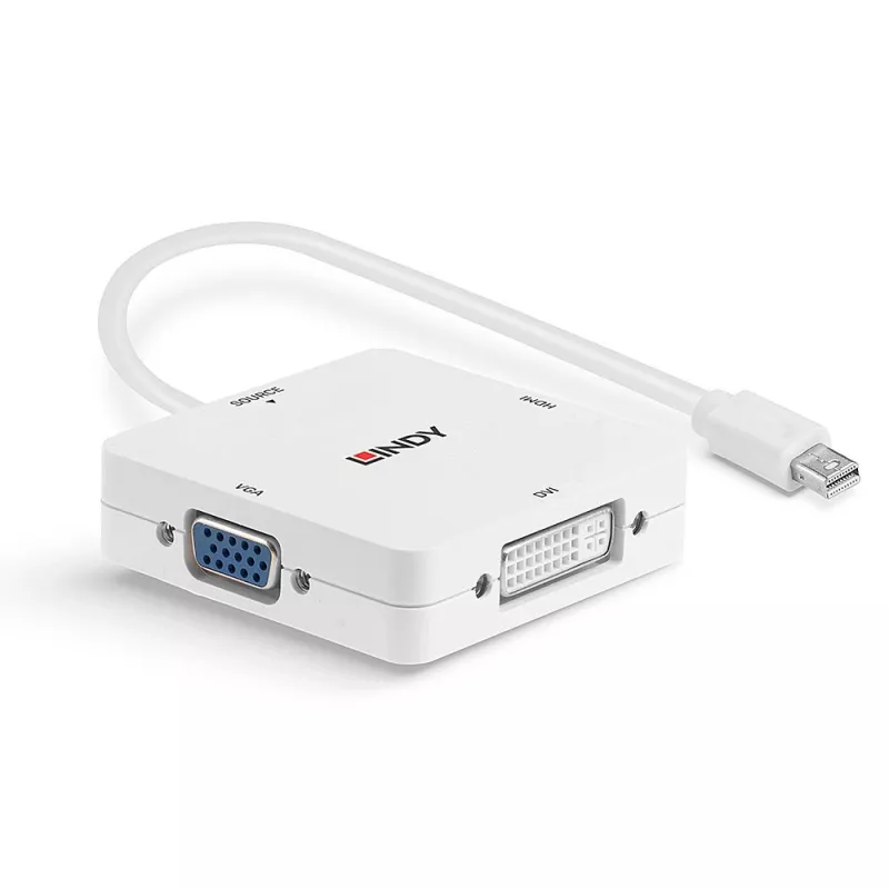 Lindy Mini DisplayPort 1.2 naar HDMI 1.4, DVI en VGA converter