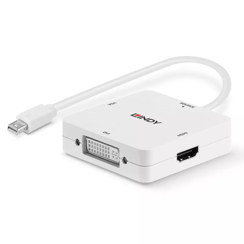 Lindy Mini DisplayPort 1.2 naar HDMI 1.4, DVI en VGA converter