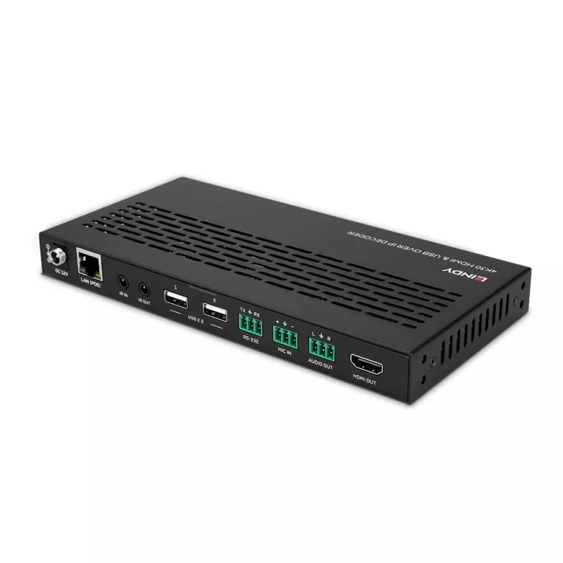 AV-ontvanger Lindy 4K30 HDMI en USB over IP systeem – decoder