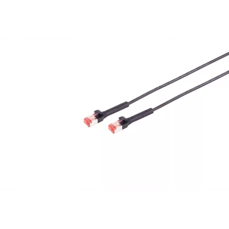 Netwerkkabel Lanview LV-6AFTP-FLEX-ANG-01B RJ45 Cat6A 1m zwart
