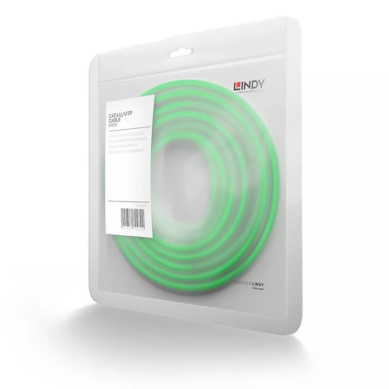 Netwerkkabel Lindy 20m RJ-45 Cat6 U/UTP groen