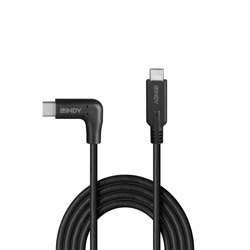 Lindy 0,5 m USB 3.2 kabel, USB-C recht naar USB-C haaks, 10 Gbit/s