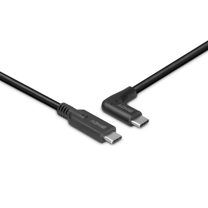 Lindy 1m USB 3.2 Type-C kabel, 90° haaks, 10 Gbit/s