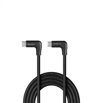Lindy 0,5 m USB 3.2 haakse USB-C naar haakse USB-C kabel, 10 Gbit/s