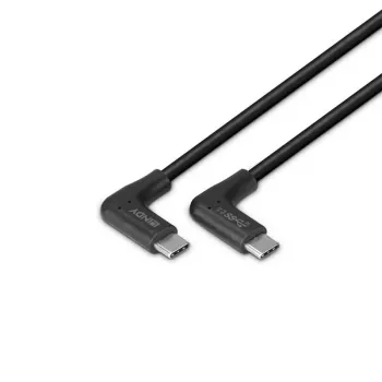 Lindy 1,5 m USB 3.2 USB-C kabel met haakse stekkers, 10 Gbit/s