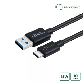 Microconnect ECO-USB3.2CA05 USB-kabel USB 3.2 Gen 2 (3.1 Gen 2) 0,5 m USB A USB C Zwart