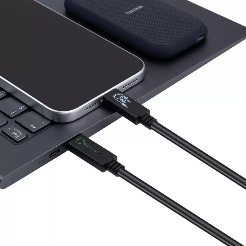 Microconnect ECO-USB3.2CC2 USB-kabel USB 3.2 Gen 2x2 2 m USB C Zwart
