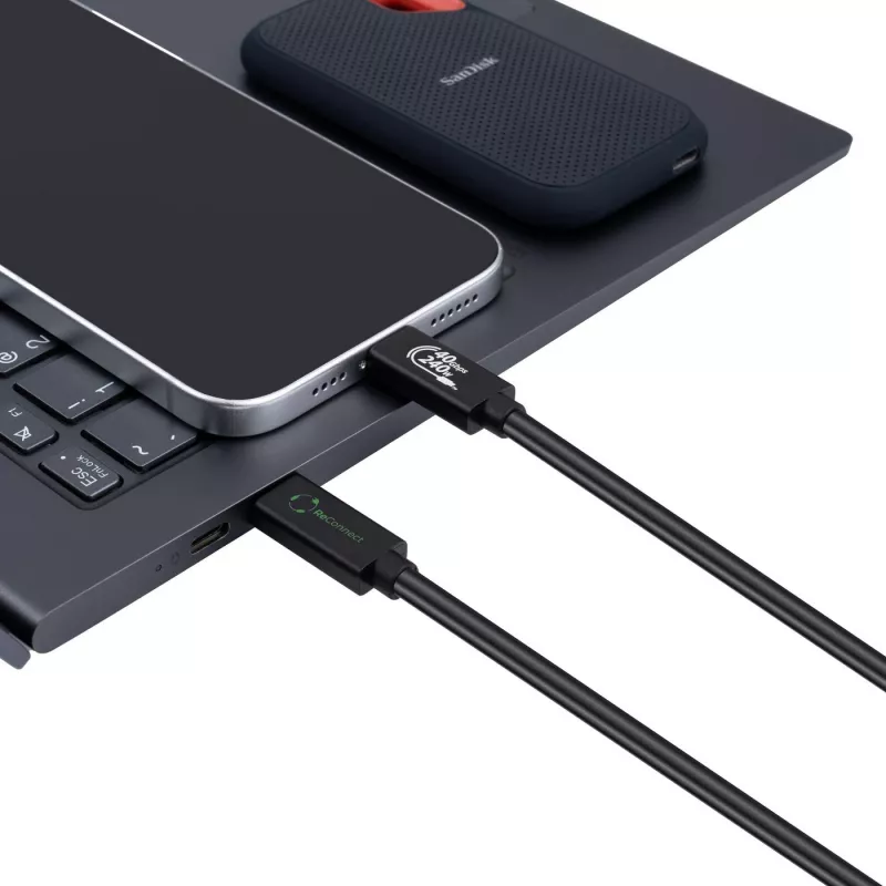 USB4-kabel MicroConnect ReConnect ECO-USB4CC05 40 Gbit/s 100 W, USB-C naar USB-C