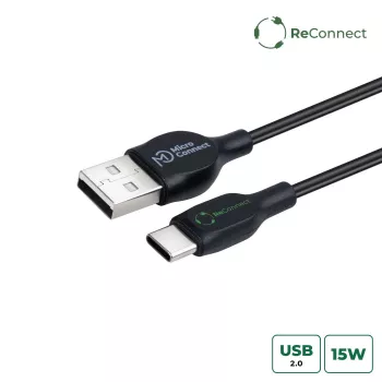 Microconnect ECO-USB3.1CCHAR3B USB-kabel USB 2.0 3 m USB A USB C Zwart