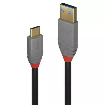 USB 3.2 Type-A naar C kabel Lindy 2 m, 10 Gbps, 5 A PD, zwart
