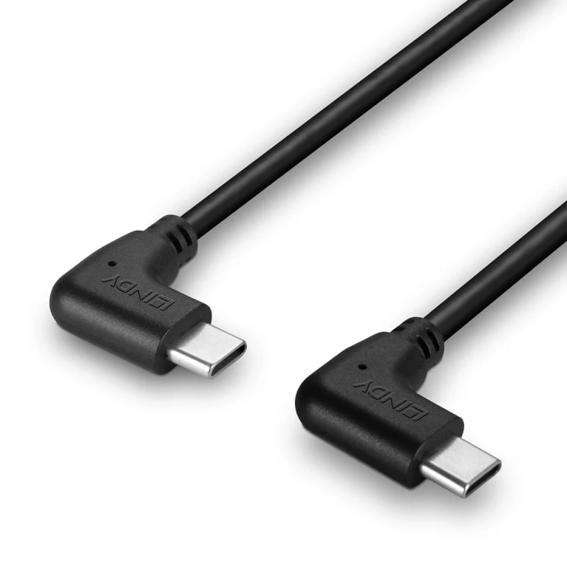 Lindy 1m USB 2.0 haakse USB-C naar haakse USB-C kabel